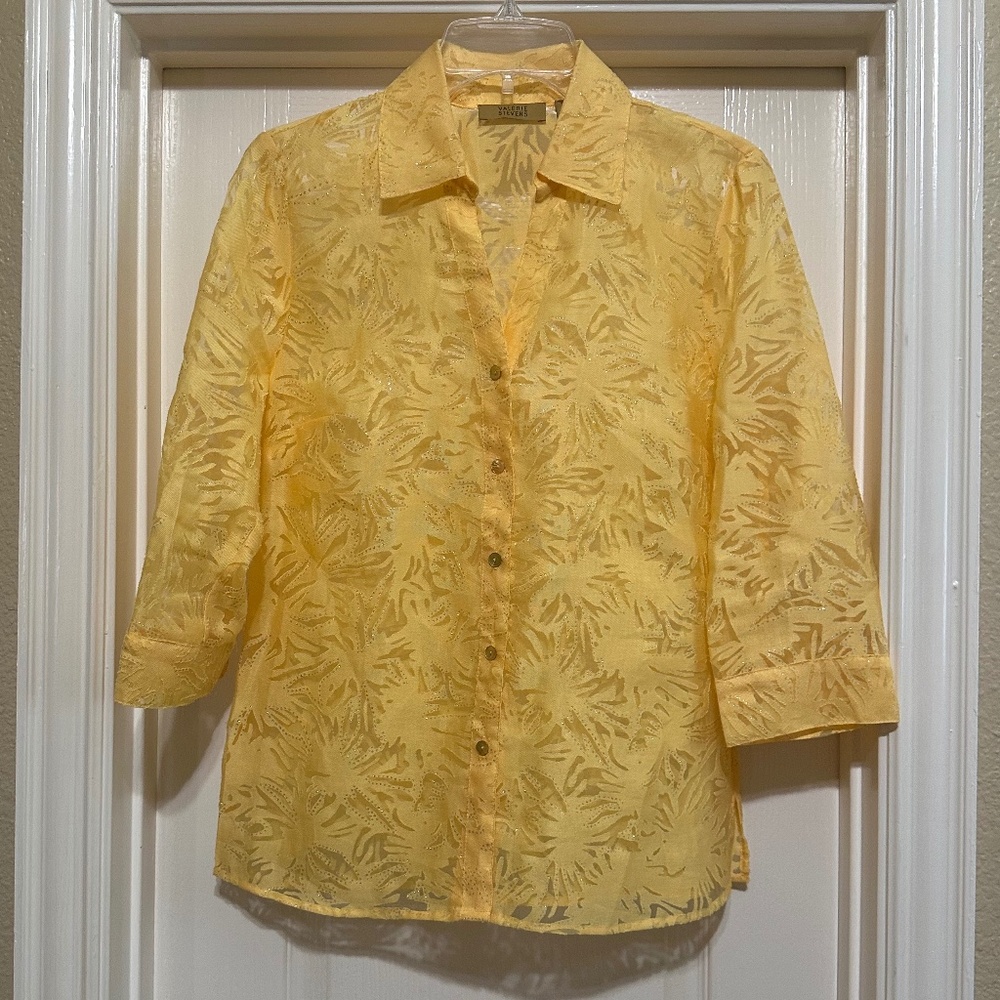 Valerie Stevens Yellow Button Blouse